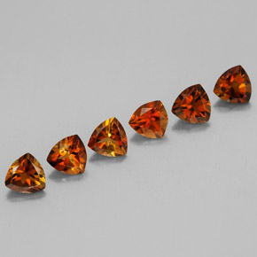 1.39 ct Orange Tourmaline Stone, Natural Tourmaline in Trillion Facet Shape for Sale
