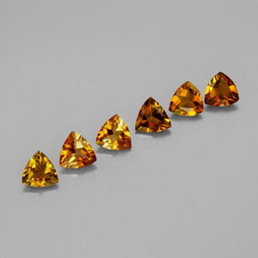 1.04 ct Orange Tourmaline Stone, Natural Tourmaline in Trillion Facet Shape for Sale