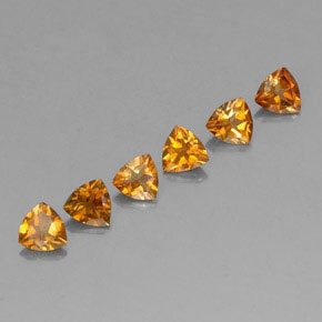 1.24 ctw Orange Tourmaline Stones, Natural Tourmaline in Trillion Facet Shape for Sale