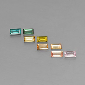 0.95 ct Multicolor Tourmaline Gemstone, Tourmaline Gem in Baguette Facet Shape for Sale.
