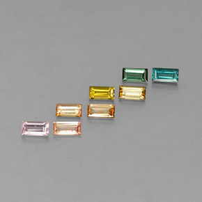 0.95 ct Multicolor Tourmaline Stone, Natural Tourmaline in Baguette Facet Shape for Sale