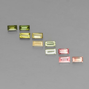1.31 ct Multicolor Tourmaline Gemstone, Tourmaline Gem in Baguette Facet Shape for Sale.