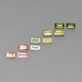 1.31 ct Multicolor Tourmaline Stone, Natural Tourmaline in Baguette Facet Shape for Sale