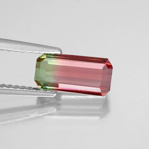 1.75 ct Multicolor Tourmaline Gemstone, Tourmaline Gem in Octagon Facet Shape for Sale.