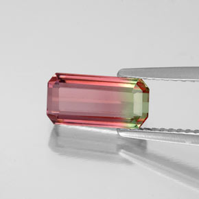 1.75 ct Multicolor Tourmaline Stone, Natural Tourmaline in Octagon Facet Shape for Sale