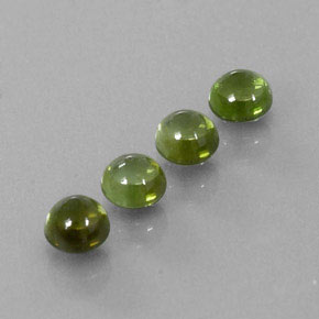 1.35 ct Green Tourmaline Stone, Natural Tourmaline in Round Cabochon Shape for Sale