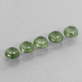 2.74 ct Green Tourmaline Gemstone, Tourmaline Gem in Round Cabochon Shape for Sale.