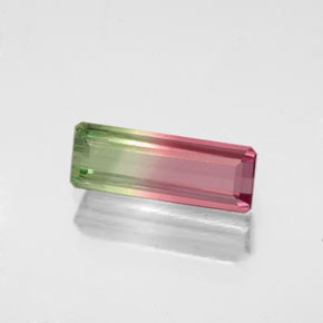 0.99 ct Bi-color Tourmaline Gemstone, Tourmaline Gem in Octagon Facet Shape for Sale.
