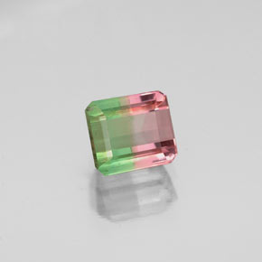 0.87 ct Bi-color Tourmaline Stone, Natural Tourmaline in Octagon Facet Shape for Sale