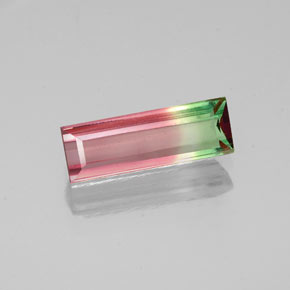 0.87 ct Multicolor Tourmaline Gemstone, Tourmaline Gem in Baguette Facet Shape for Sale.
