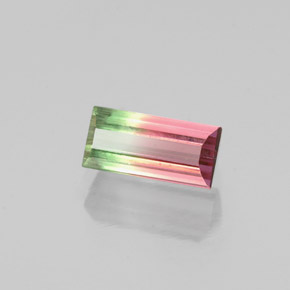 0.68 ct Multicolor Tourmaline Stone, Natural Tourmaline in Baguette Facet Shape for Sale