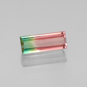 0.68 ct Multicolor Tourmaline Gemstone, Tourmaline Gem in Baguette Facet Shape for Sale.