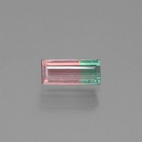 0.50 ct Bi-color Tourmaline Gemstone, Tourmaline Gem in Baguette Facet Shape for Sale.