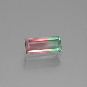 0.50 ct Bi-color Tourmaline Stone, Natural Tourmaline in Baguette Facet Shape for Sale