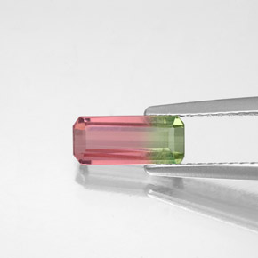0.77 ct Bi-color Tourmaline Stone, Natural Tourmaline in Octagon Facet Shape for Sale