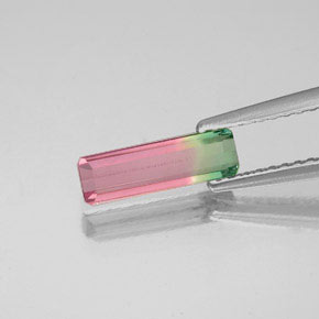0.74 ct Bi-color Tourmaline Gemstone, Tourmaline Gem in Octagon Facet Shape for Sale.