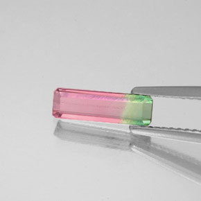 0.74 ct Bi-color Tourmaline Stone, Natural Tourmaline in Octagon Facet Shape for Sale