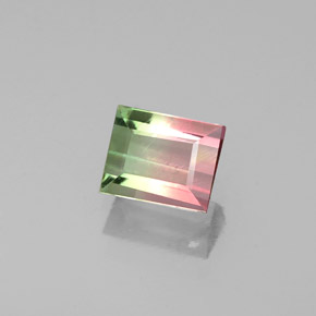 0.69 ct Multicolor Tourmaline Gemstone, Tourmaline Gem in Baguette Facet Shape for Sale.