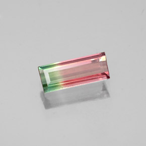 0.39 ct Multicolor Tourmaline Gemstone, Tourmaline Gem in Baguette Facet Shape for Sale.