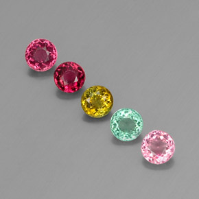 1.83 ct Multicolor Tourmaline Gemstone, Tourmaline Gem in Round Facet Shape for Sale.