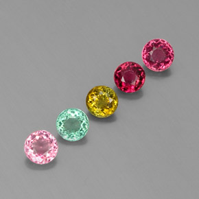 1.83 ct Multicolor Tourmaline Stone, Natural Tourmaline in Round Facet Shape for Sale