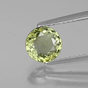 1.02 ct Green Tourmaline Gemstone, Tourmaline Gem in Round Facet Shape for Sale.