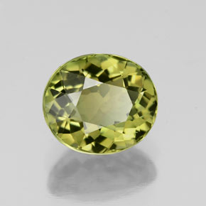 1.76 ct Green Tourmaline Stone, Natural Tourmaline in Oval Facet Shape for Sale