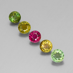 1.82 ct Multicolor Tourmaline Gemstone, Tourmaline Gem in Round Facet Shape for Sale.