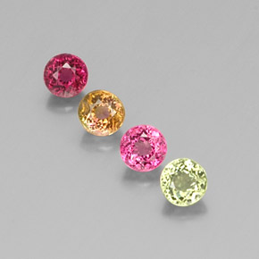 1.79 ct Multicolor Tourmaline Gemstone, Tourmaline Gem in Round Facet Shape for Sale.