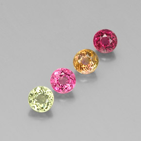 1.79 ct Multicolor Tourmaline Stone, Natural Tourmaline in Round Facet Shape for Sale