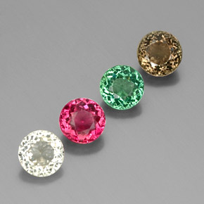 3.02 ct Multicolor Tourmaline Stone, Natural Tourmaline in Round Facet Shape for Sale