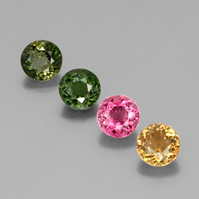 1.93 ct Multicolor Tourmaline Gemstone, Tourmaline Gem in Round Facet Shape for Sale.
