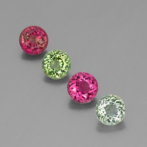 2.28 ct Multicolor Tourmaline Gemstone, Tourmaline Gem in Round Facet Shape for Sale.