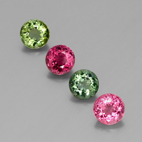 1.65 ct Multicolor Tourmaline Gemstone, Tourmaline Gem in Round Facet Shape for Sale.