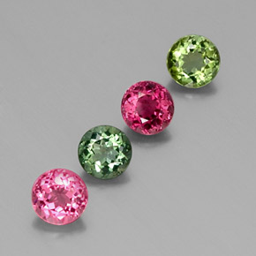 1.65 ct Multicolor Tourmaline Stone, Natural Tourmaline in Round Facet Shape for Sale