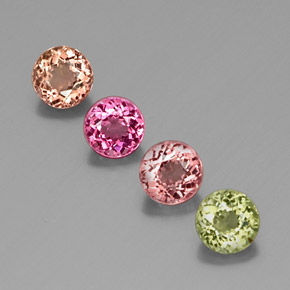 1.81 ct Multicolor Tourmaline Gemstone, Tourmaline Gem in Round Facet Shape for Sale.