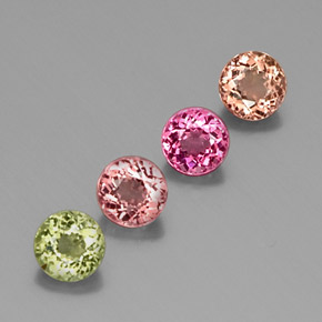 1.81 ct Multicolor Tourmaline Stone, Natural Tourmaline in Round Facet Shape for Sale