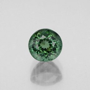 1.05 ct Green Tourmaline Gemstone, Tourmaline Gem in Round Facet Shape for Sale.