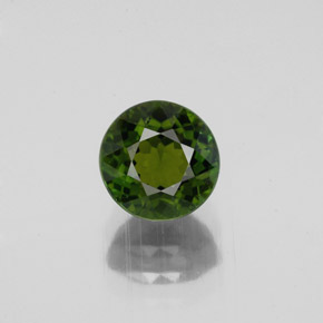 1.05 ct Green Tourmaline Gemstone, Tourmaline Gem in Round Facet Shape for Sale.