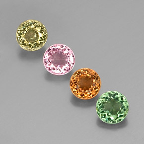 2.04 ct Multicolor Tourmaline Gemstone, Tourmaline Gem in Round Facet Shape for Sale.