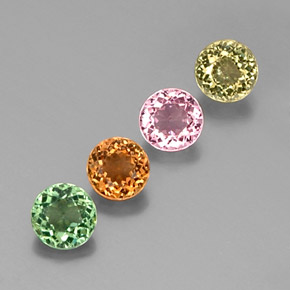 2.04 ct Multicolor Tourmaline Stone, Natural Tourmaline in Round Facet Shape for Sale