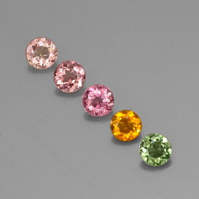 1.66 ct Multicolor Tourmaline Gemstone, Tourmaline Gem in Round Facet Shape for Sale.