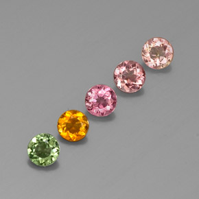 1.66 ct Multicolor Tourmaline Stone, Natural Tourmaline in Round Facet Shape for Sale