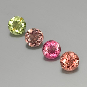 1.64 ct Multicolor Tourmaline Gemstone, Tourmaline Gem in Round Facet Shape for Sale.