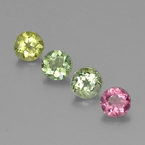 1.59 ct Multicolor Tourmaline Gemstone, Tourmaline Gem in Round Facet Shape for Sale.