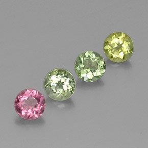 1.59 ct Multicolor Tourmaline Stone, Natural Tourmaline in Round Facet Shape for Sale