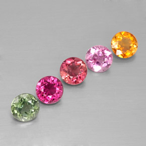 1.64 ct Multicolor Tourmaline Gemstone, Tourmaline Gem in Round Facet Shape for Sale.