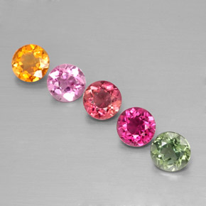 1.64 ct Multicolor Tourmaline Stone, Natural Tourmaline in Round Facet Shape for Sale