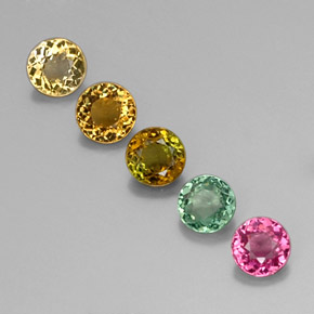 2.10 ct Multicolor Tourmaline Gemstone, Tourmaline Gem in Round Facet Shape for Sale.