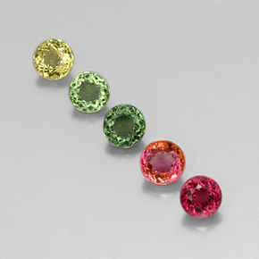 2.18 ct Multicolor Tourmaline Gemstone, Tourmaline Gem in Round Facet Shape for Sale.